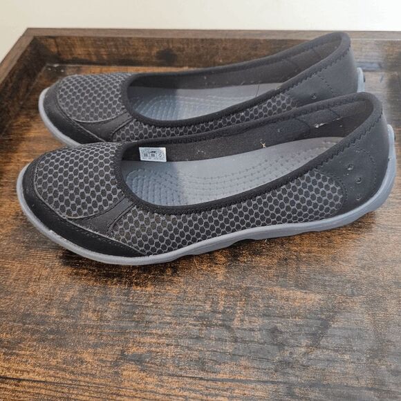 Crocs Duet Busy Day Slip On Round Toe Ballet Flats Shoes Women's Purple/Black Si - Picture 5 of 5